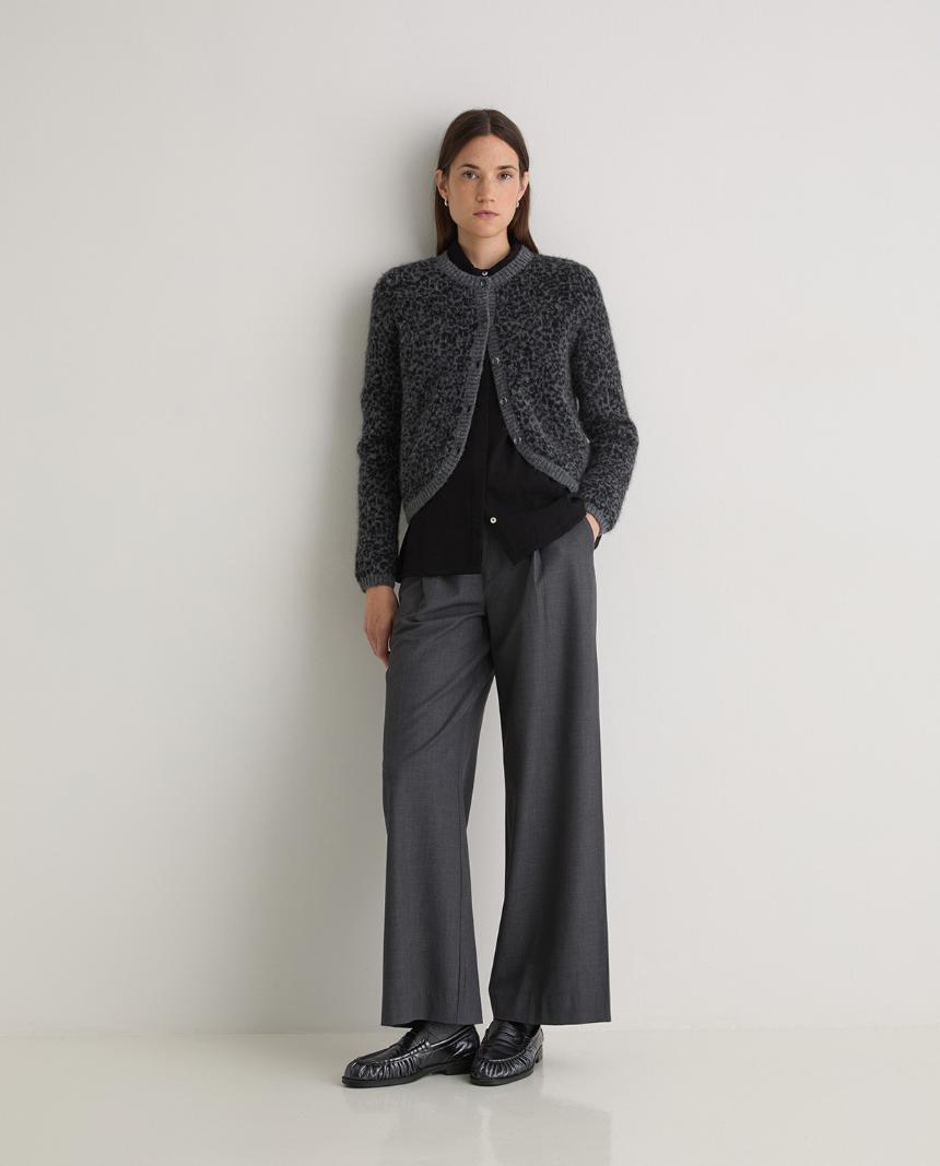 Cárdigan animal print leopardo gris