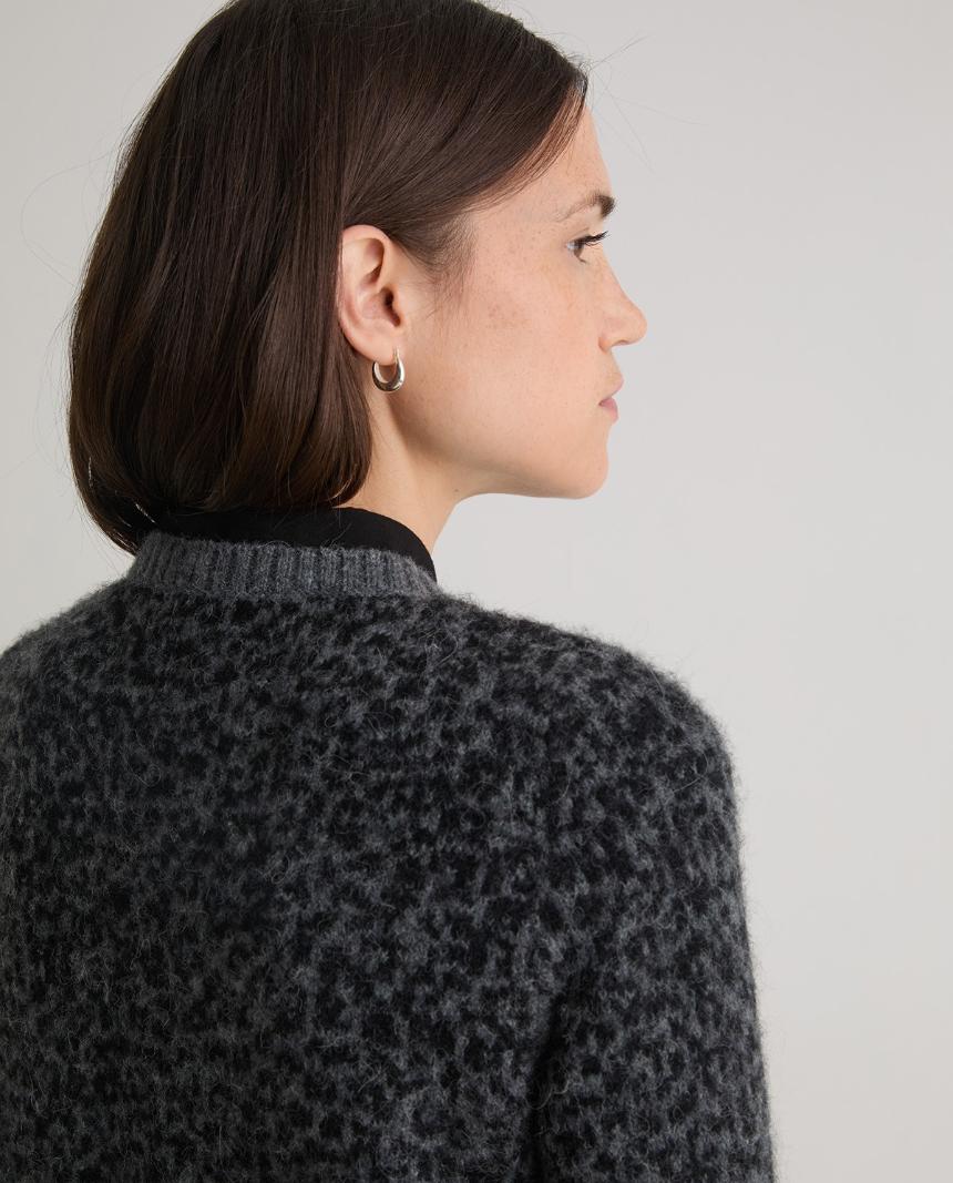 Cárdigan animal print leopardo gris