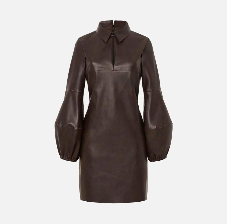 Vestido corto efecto piel
