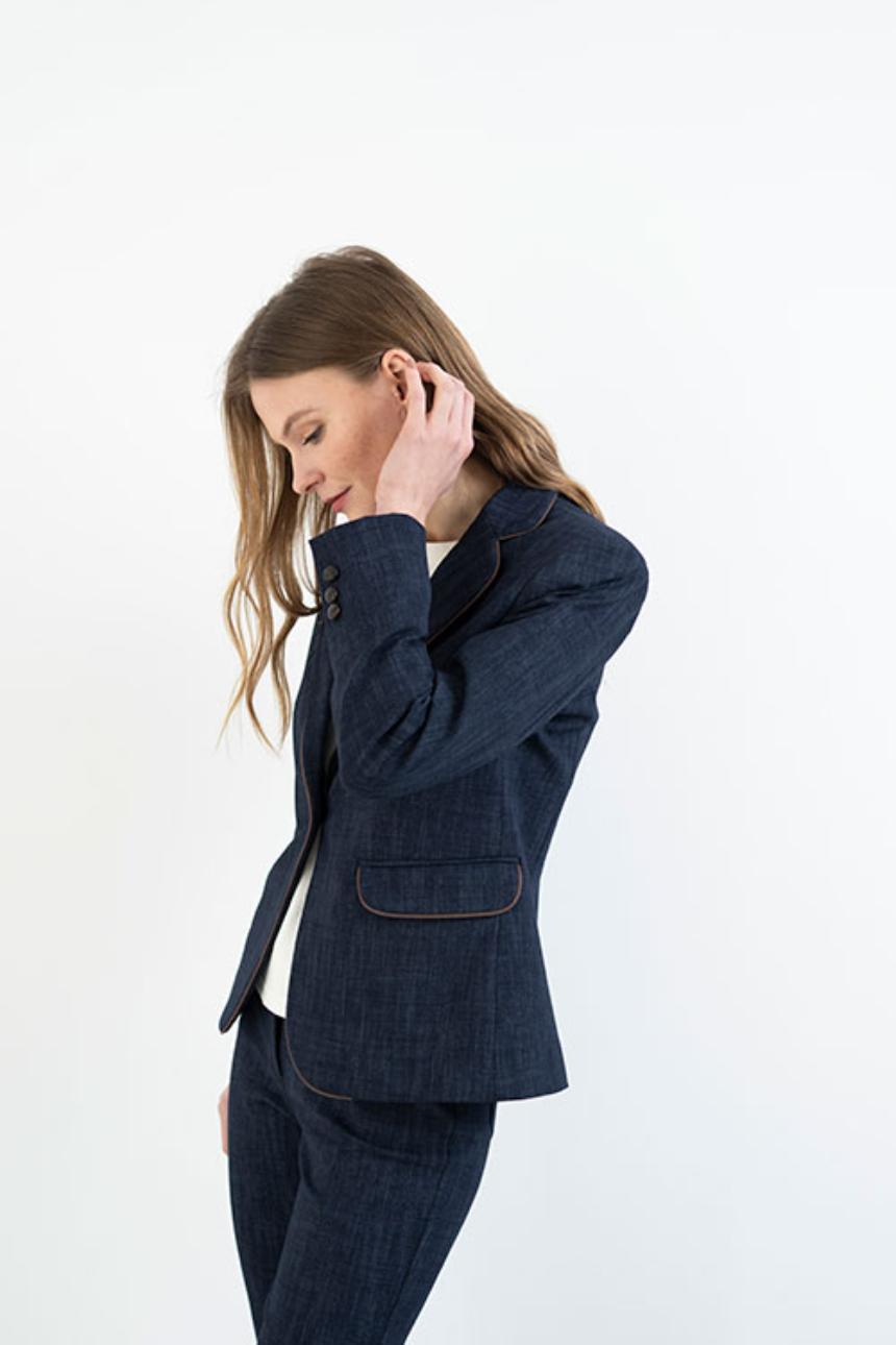 Blazer azul marino denim