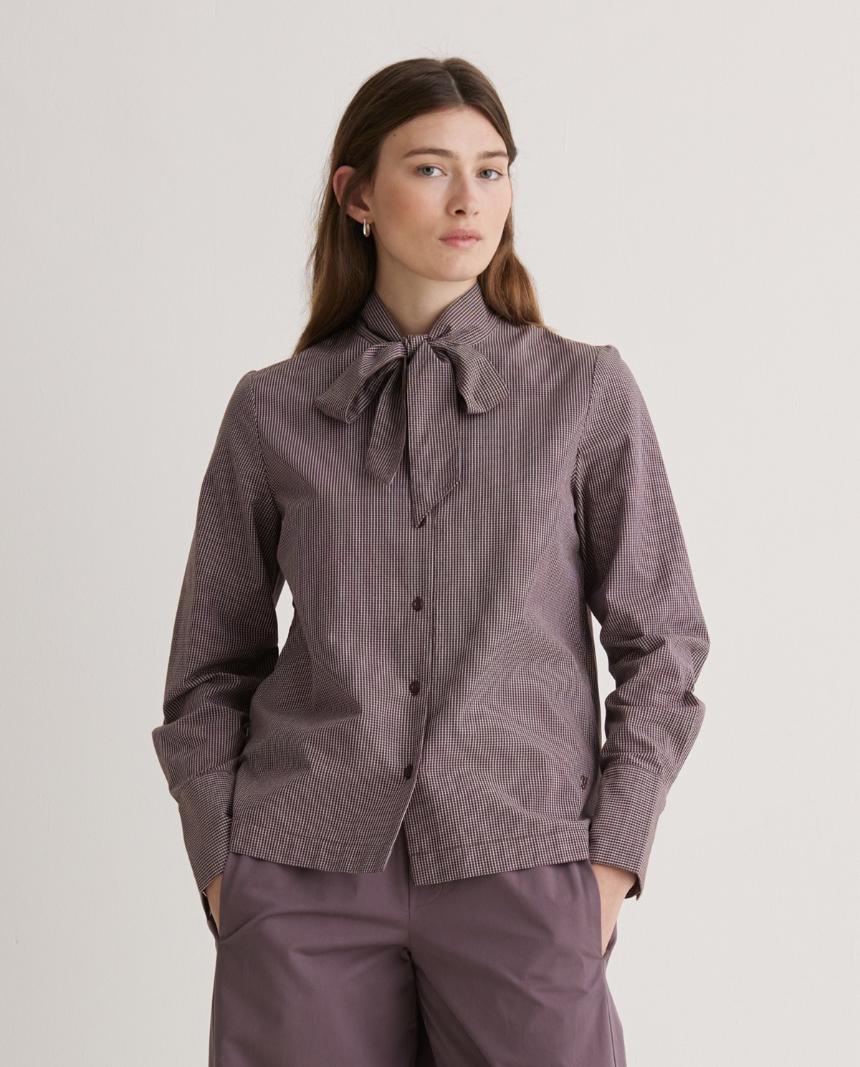 Blusa de cuadros 100% algodón marrón