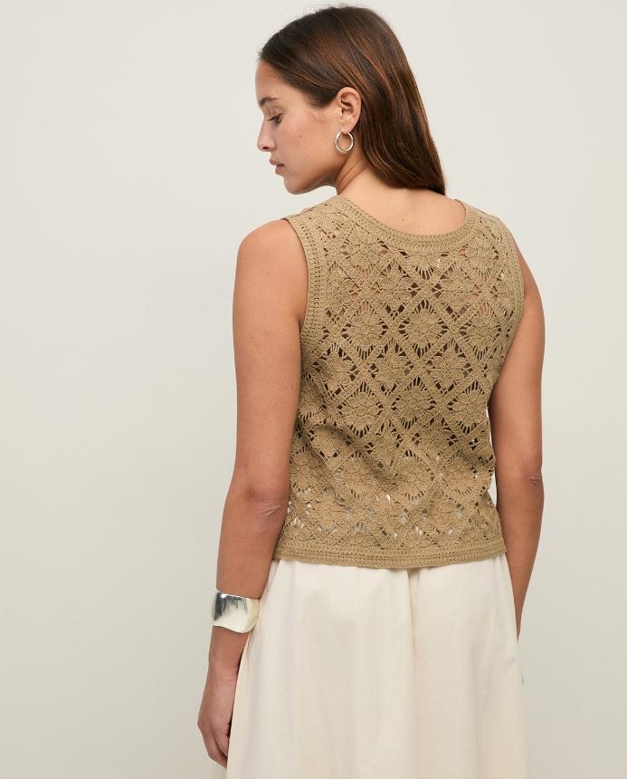 Chaleco de punto efecto crochet