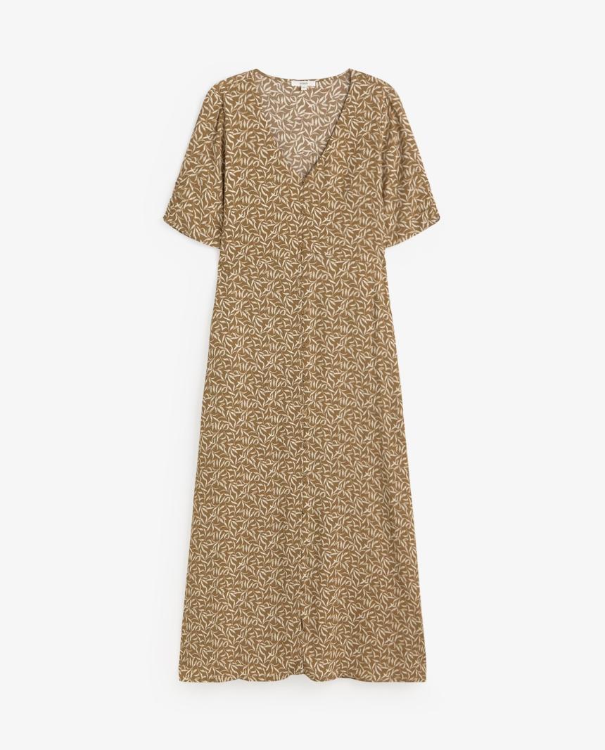Vestido midi fluido flores