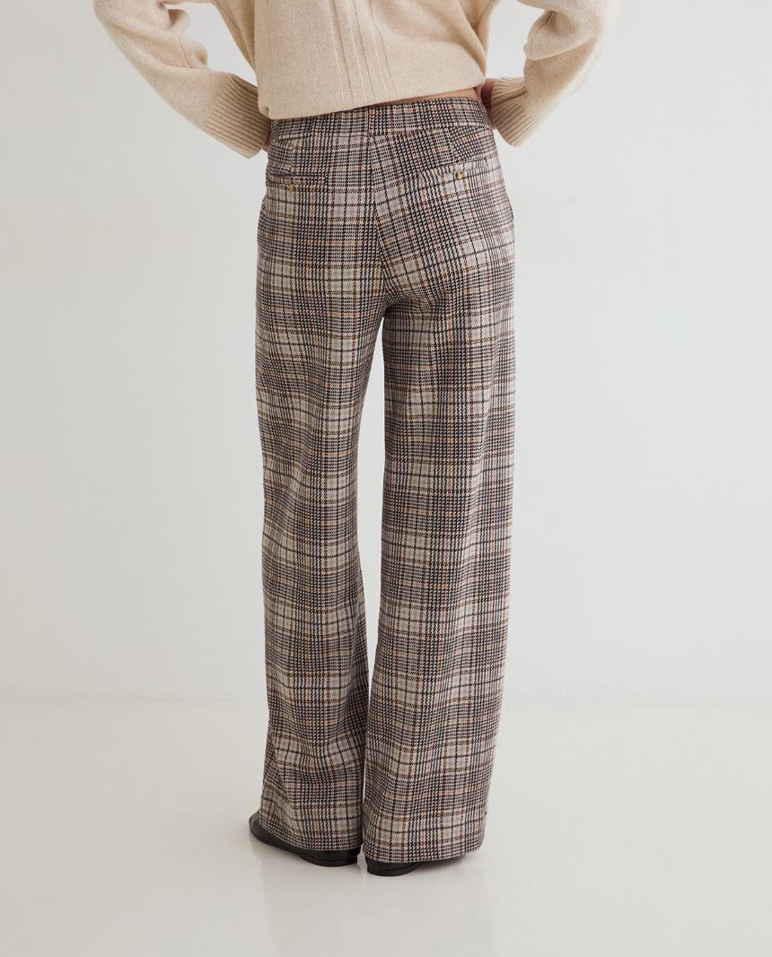 Pantalón wide leg cuadros