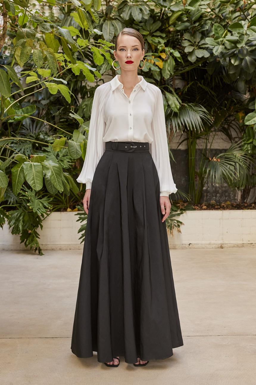 Camisa mangas plisadas