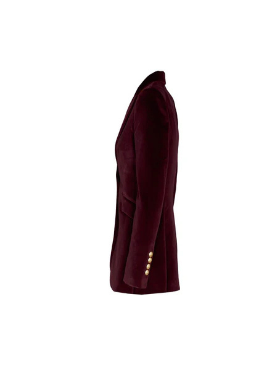 Blazer de tercipelo Merlot