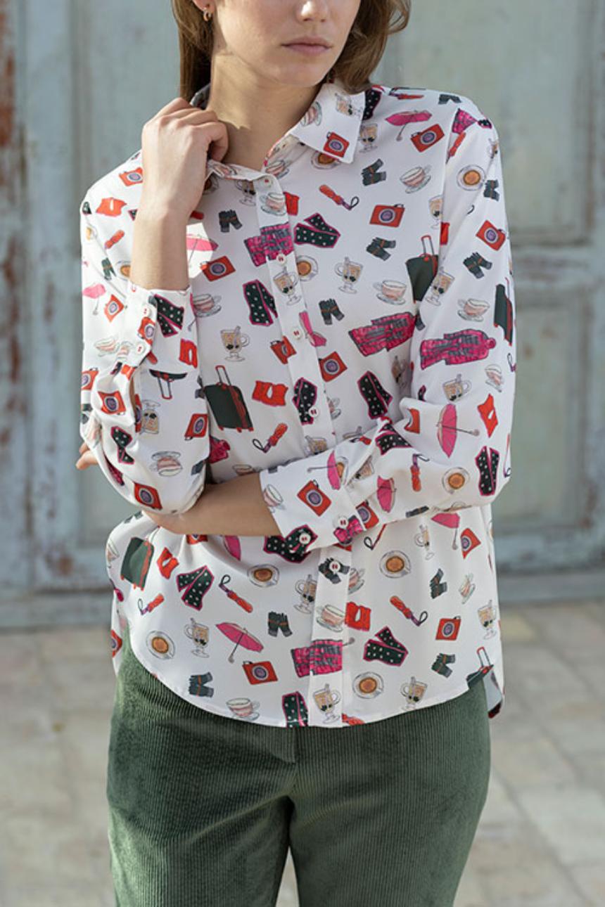 Camisa estampada raseada