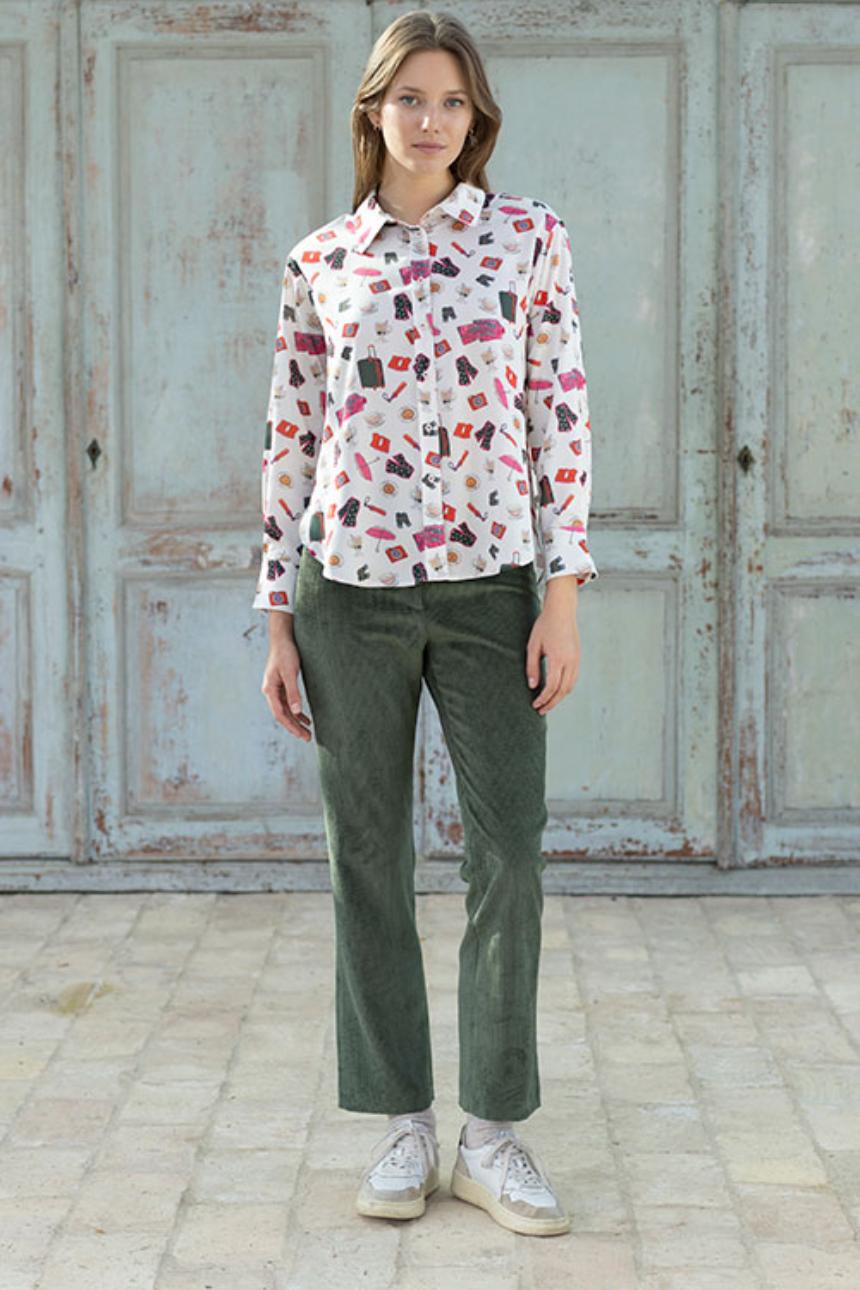 Camisa estampada raseada