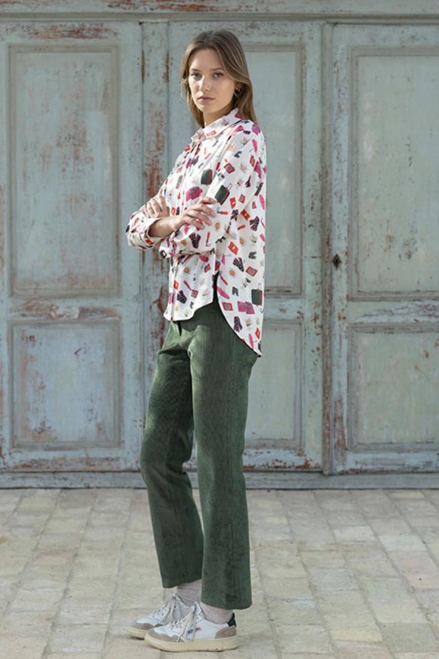 Camisa estampada raseada