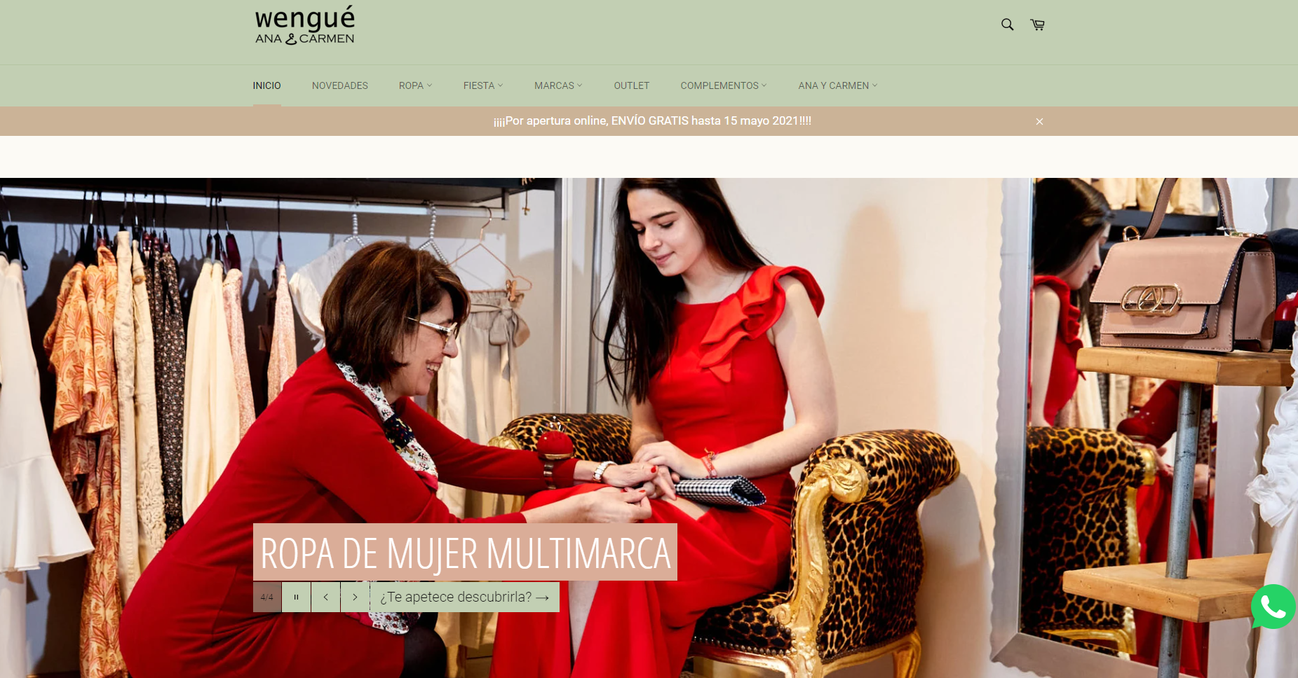 Wengue ropa de mujer. Multimarca Looks fiesta oficina y casual Wengue Ana y Carmen