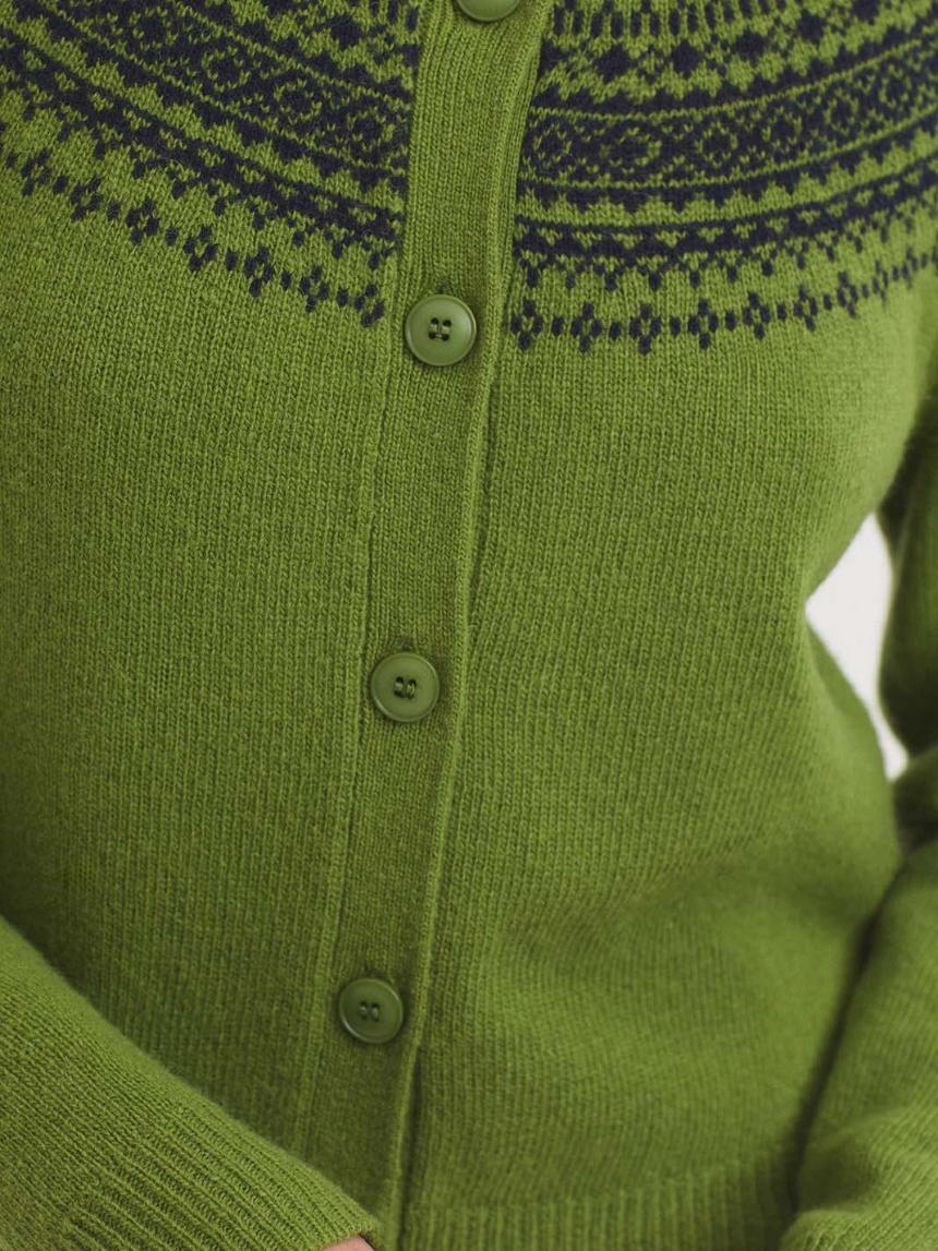 Chaqueta jacquard greca en lana