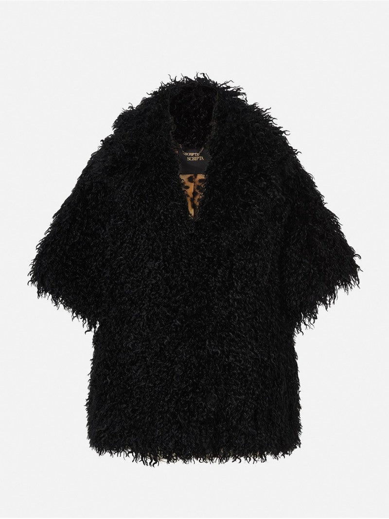 Abrigo con efecto pelo