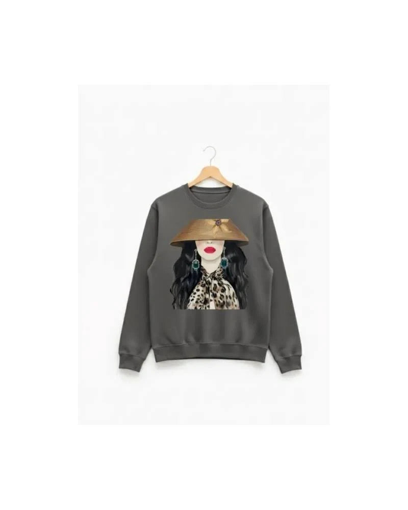 Sudadera gris plomo Lola Print