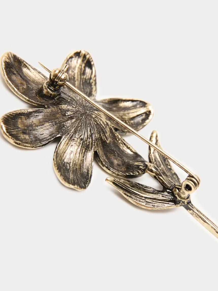 Broche flor dorada