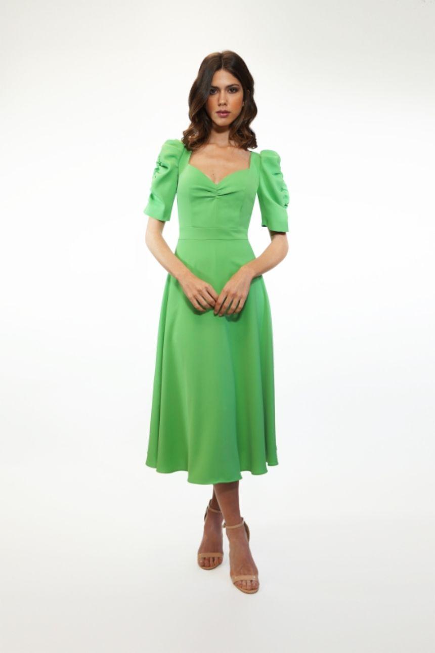 Vestido midi Carla Ruiz - Wengué Ana y Carmen - Vestidos de fiesta cortos/midi - Carla Ruiz