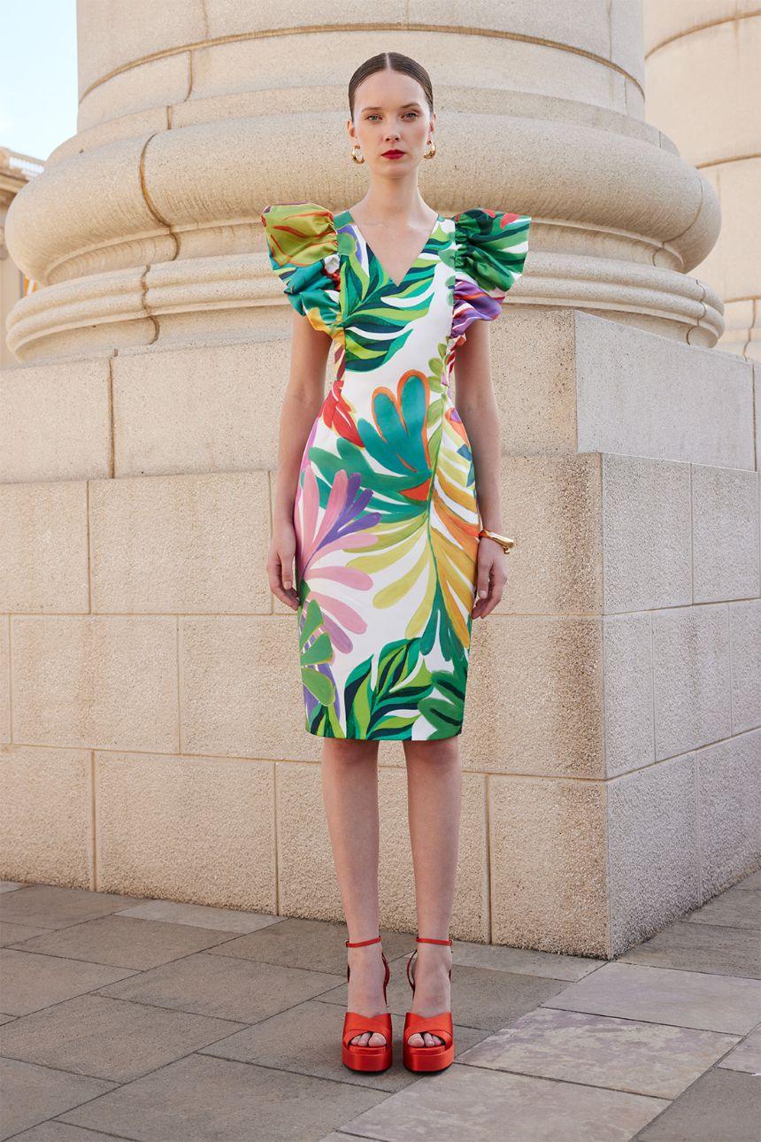 Vestido recto Carla Ruiz - Wengué Ana y Carmen - Vestidos de fiesta cortos/midi - Carla Ruiz