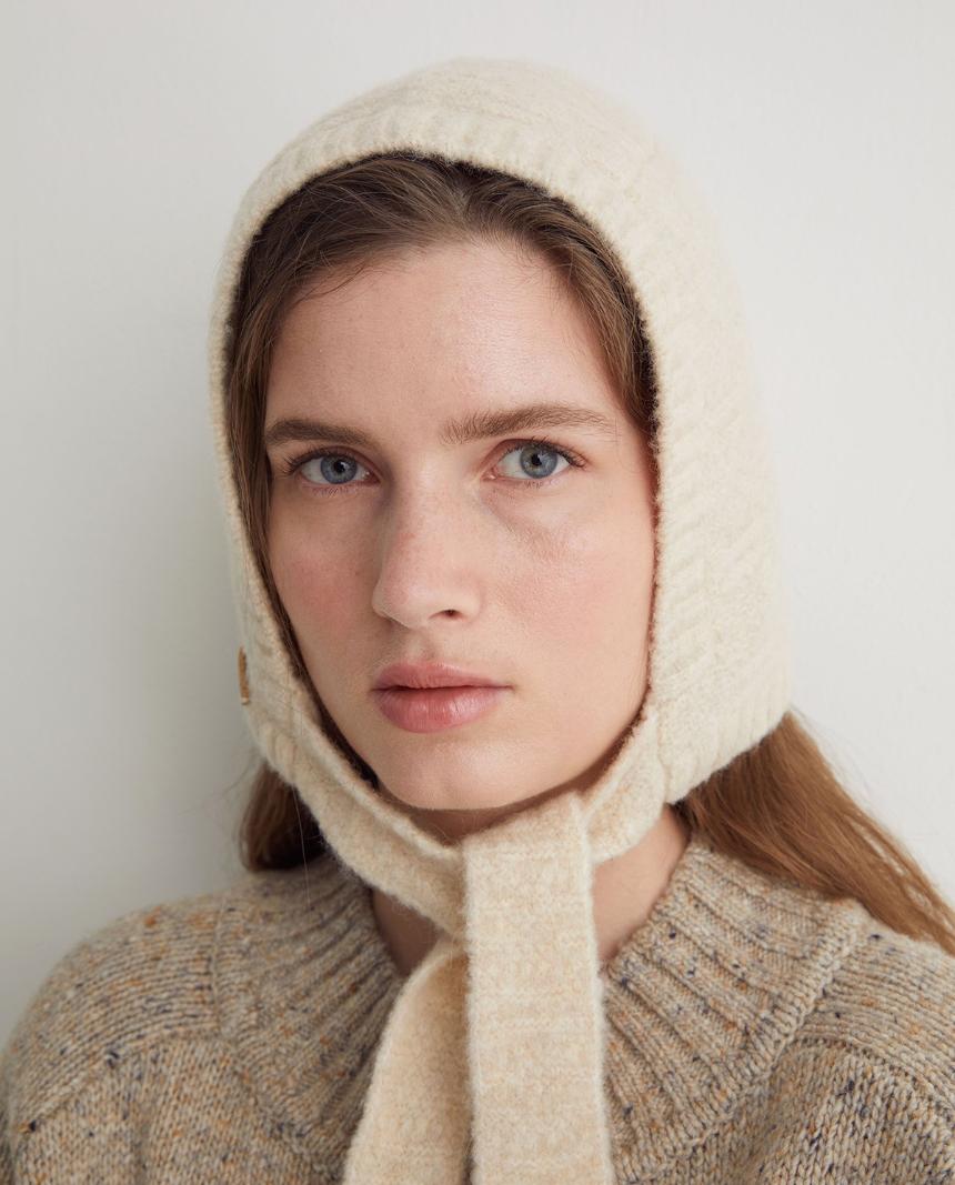 Gorro balaclava mezcla lana crudo