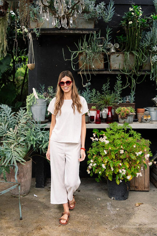 Pantalón fluido rayas