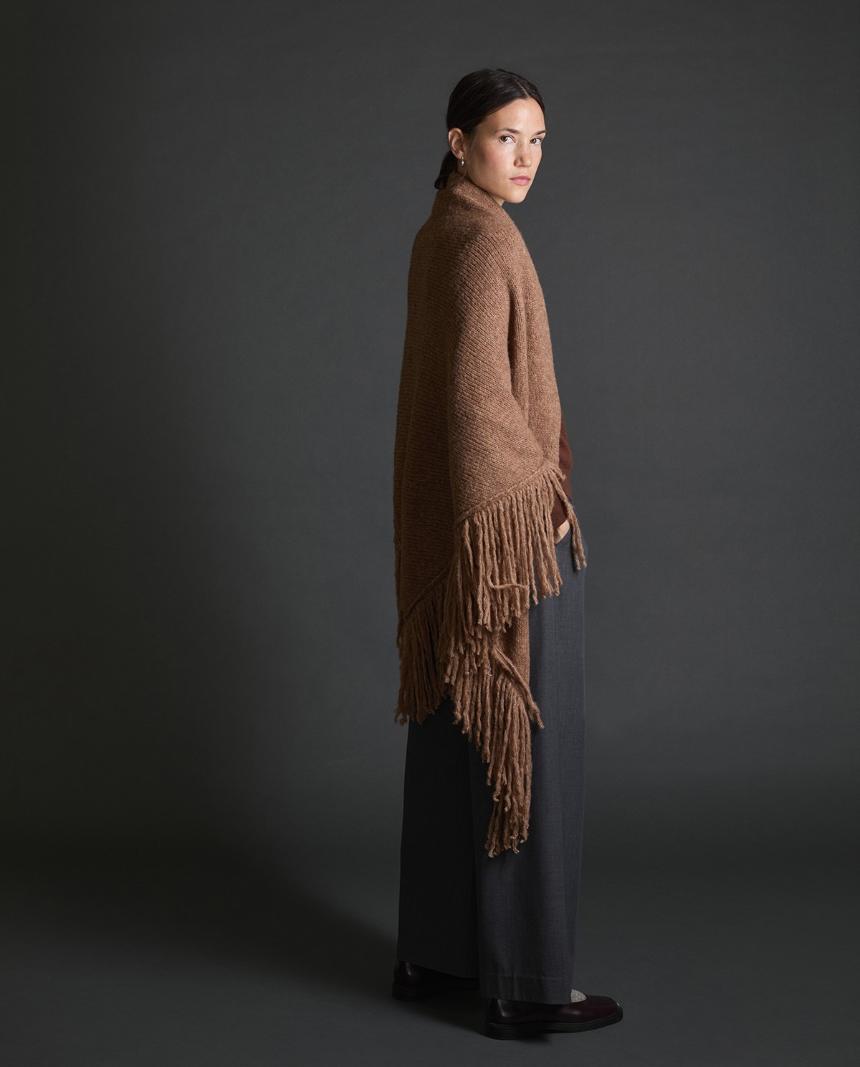 Poncho tricot lana