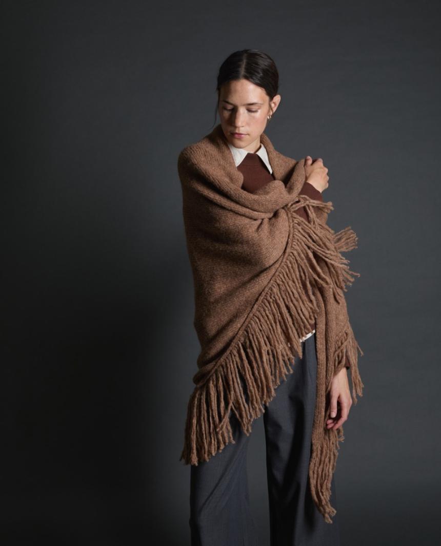 Poncho tricot lana