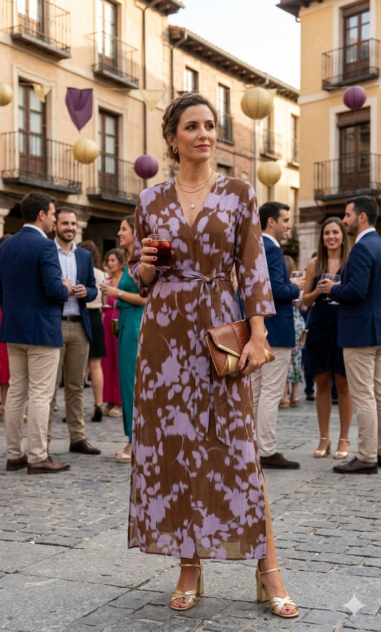 Vestido largo estampado