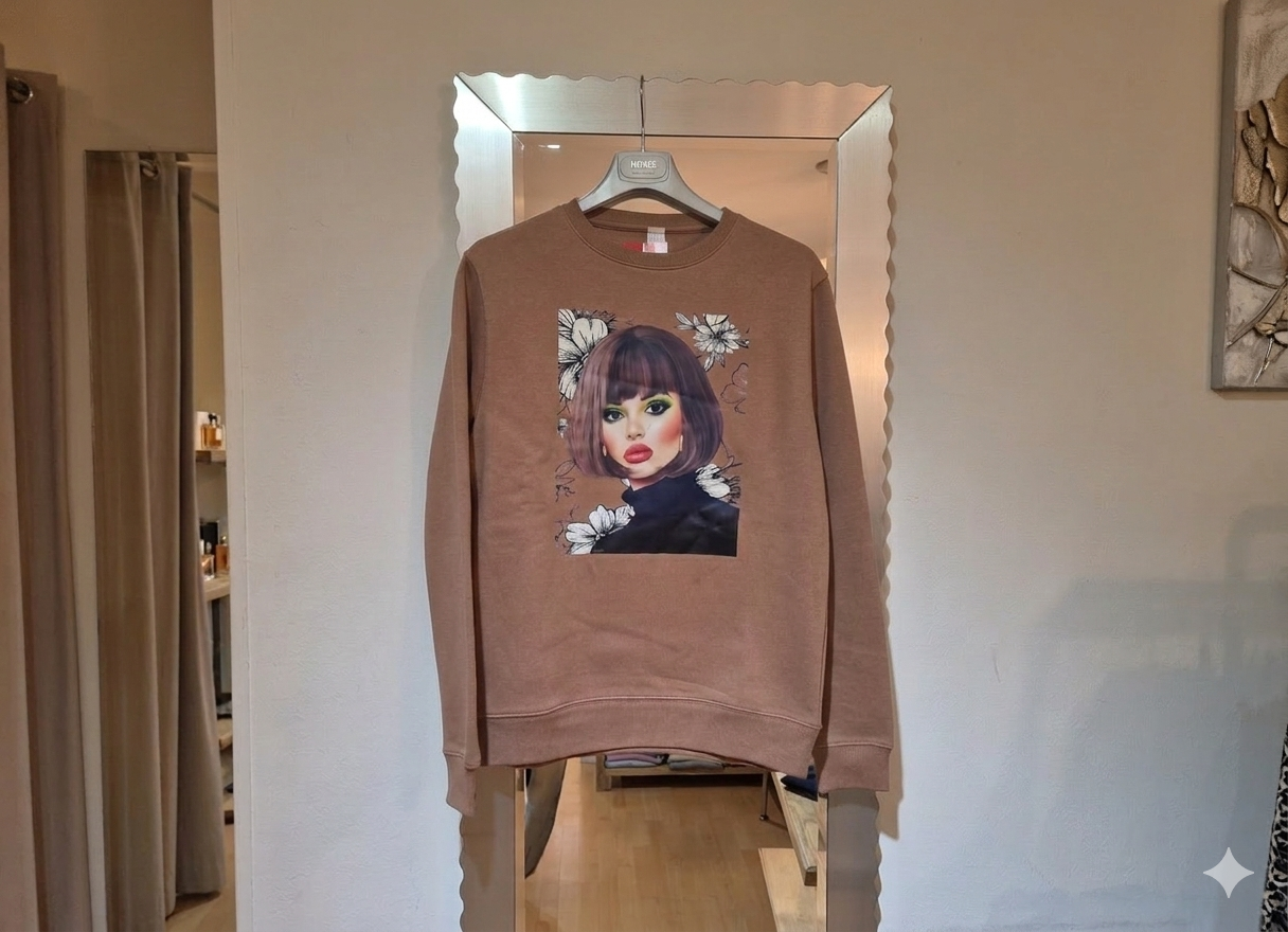 Sudadera mousse LOLA flor blanca