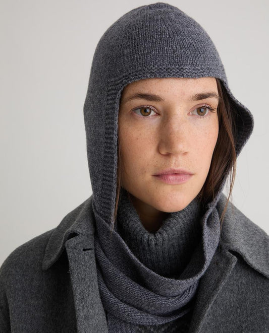 Capucha bufanda lana tricot gris