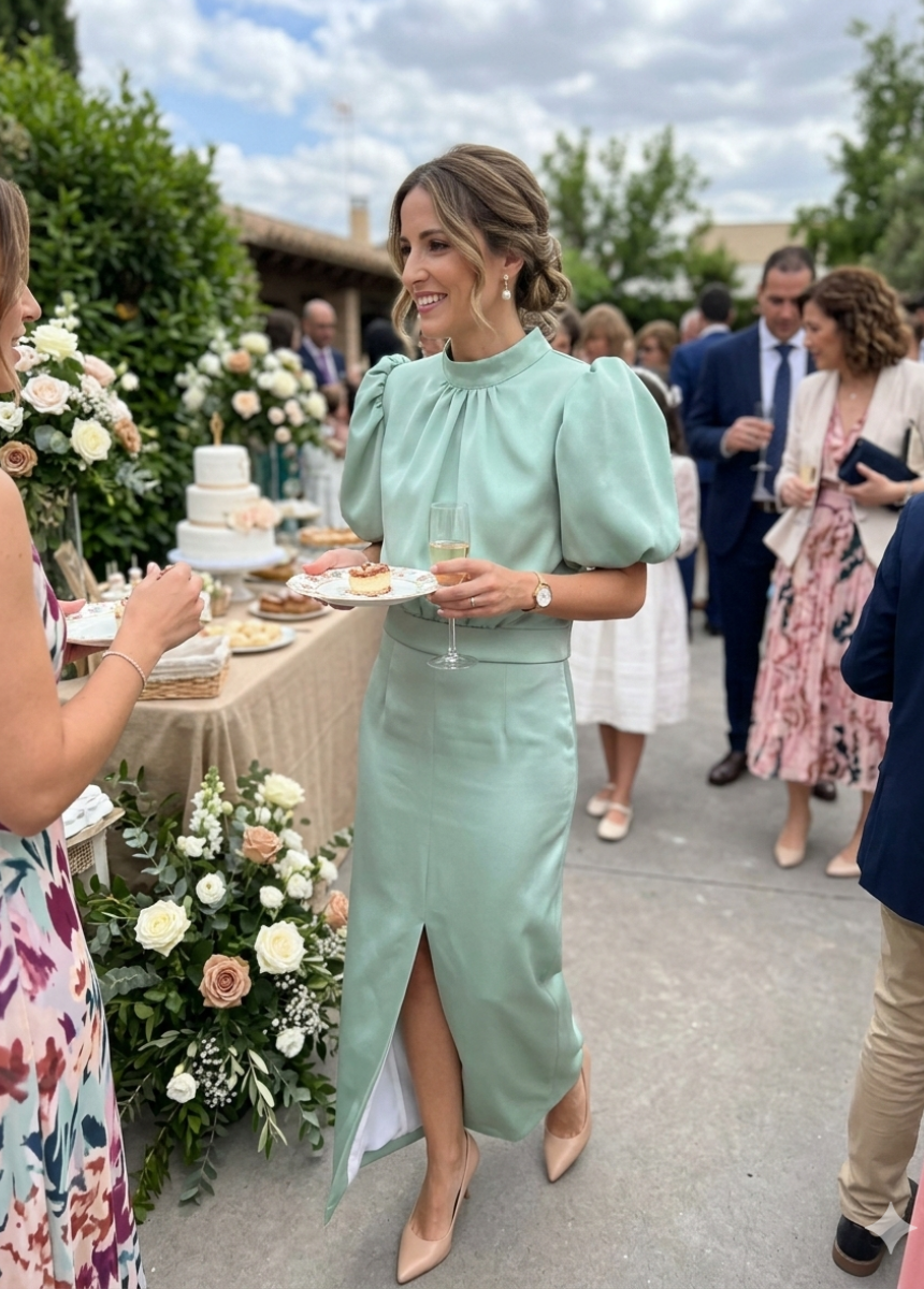 Conjunto Antonella verde Blanca Martín