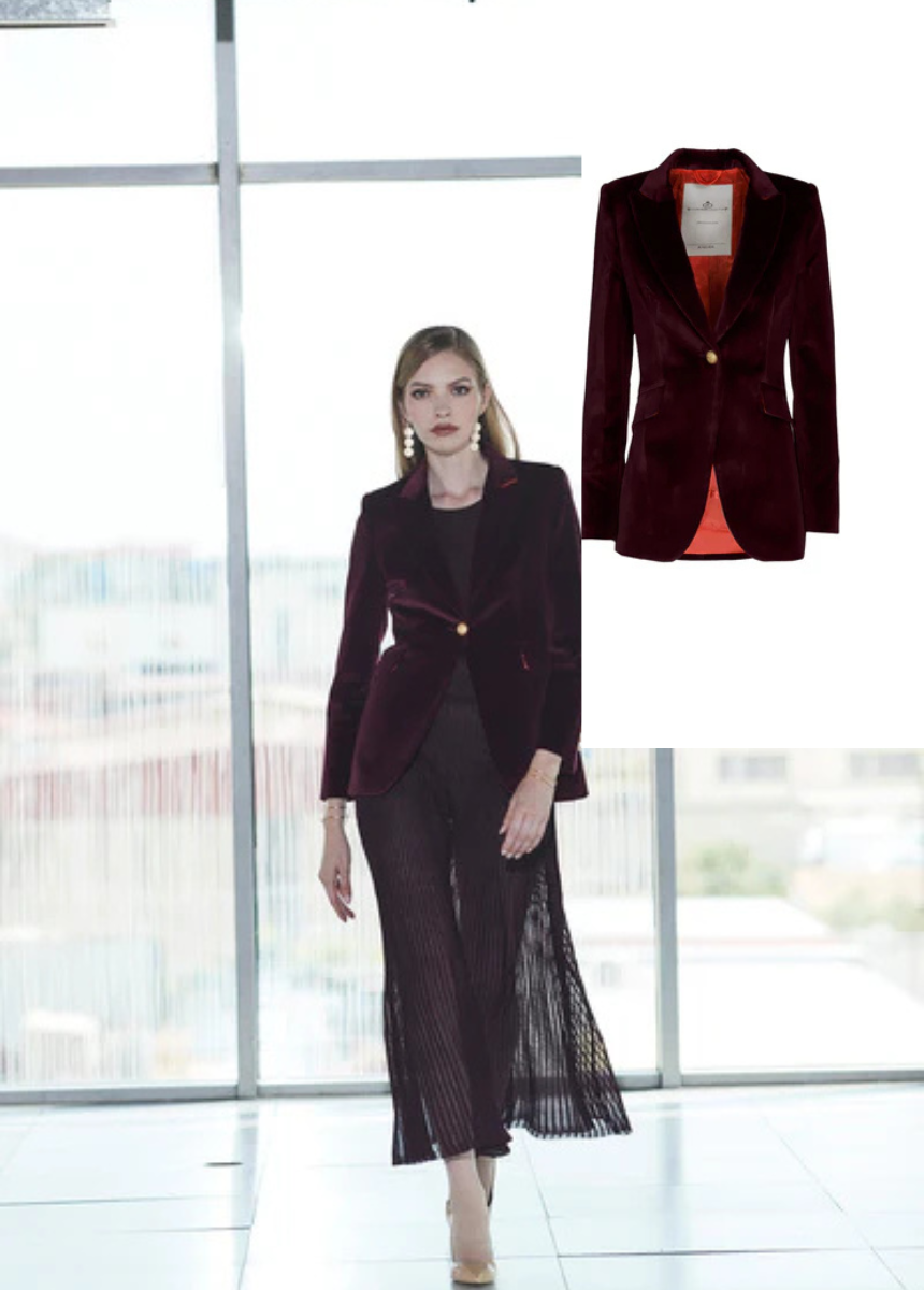 Blazer de tercipelo Merlot