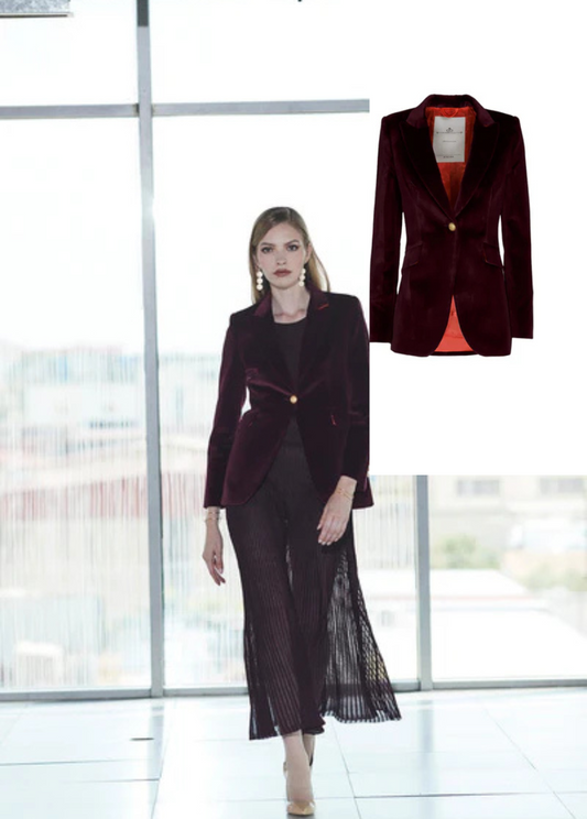 Blazer de tercipelo Merlot