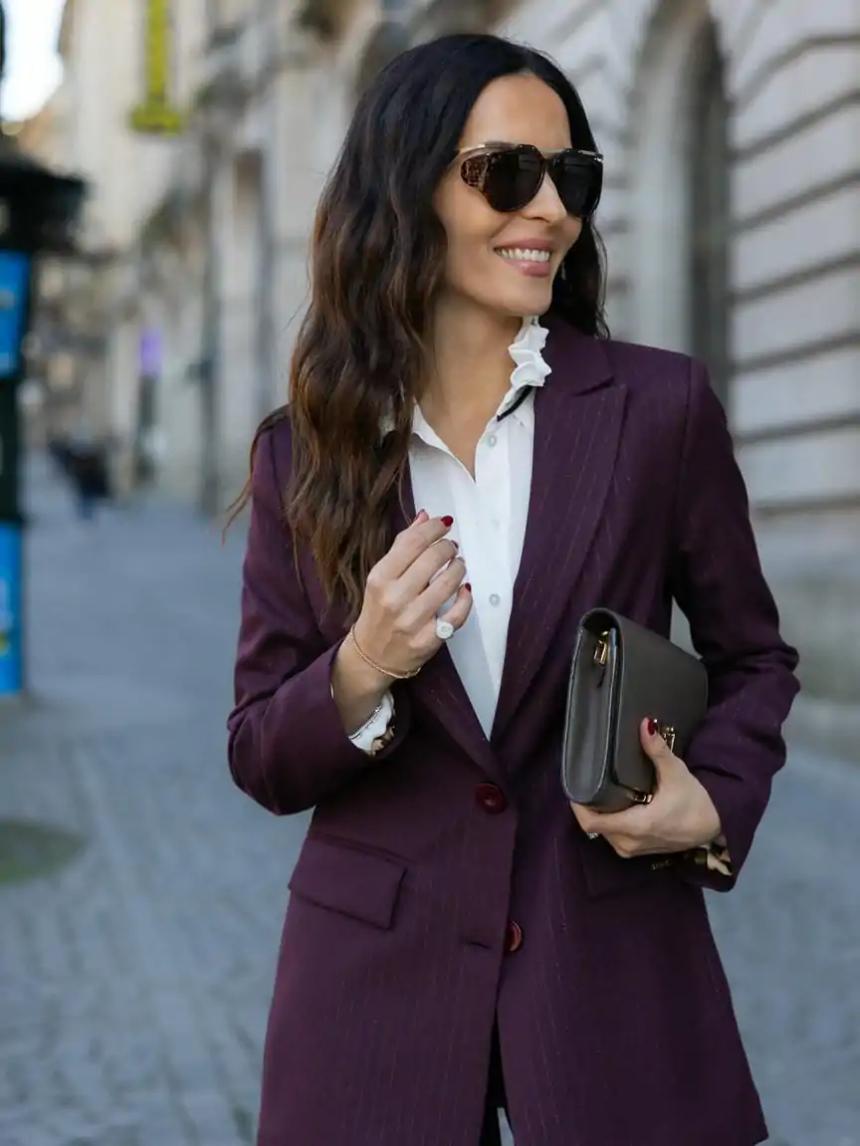 Blazer raya diplomática lana