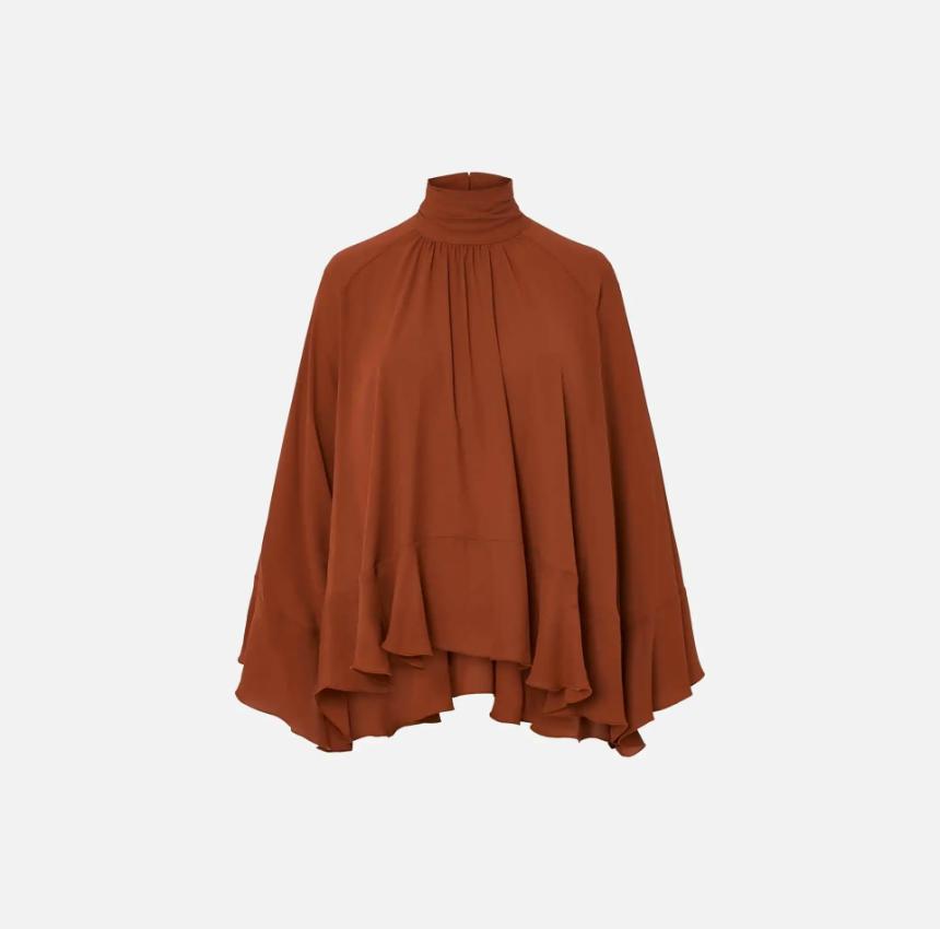 Blusa fluida con volantes