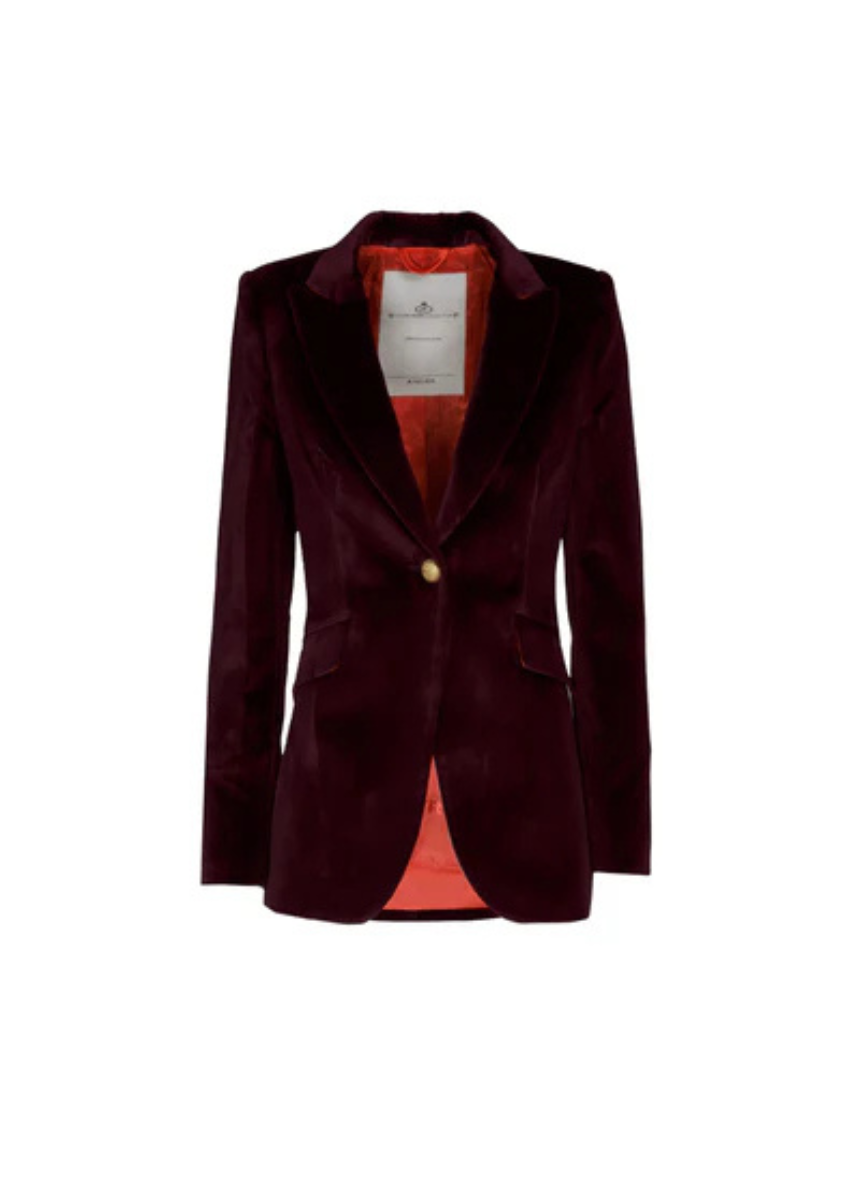 Blazer de tercipelo Merlot