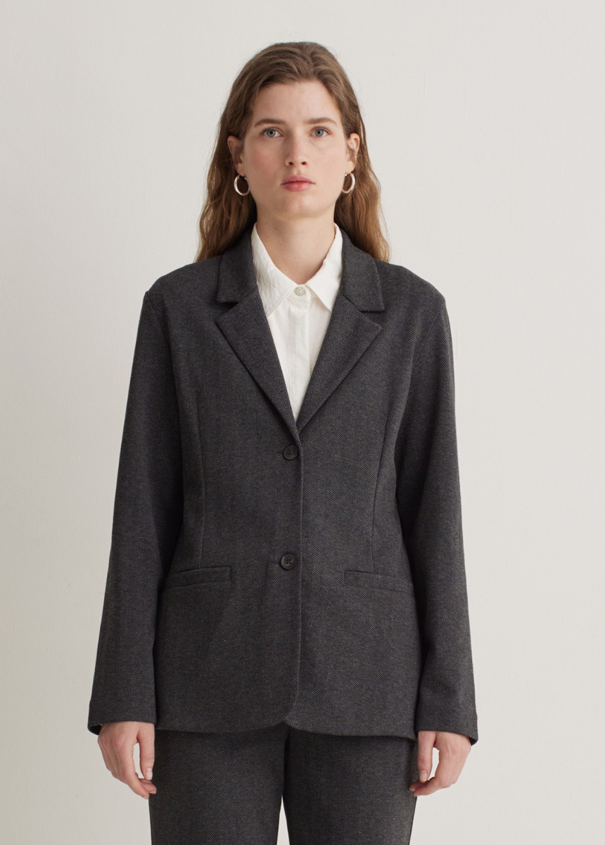 Blazer punto espiga antracita