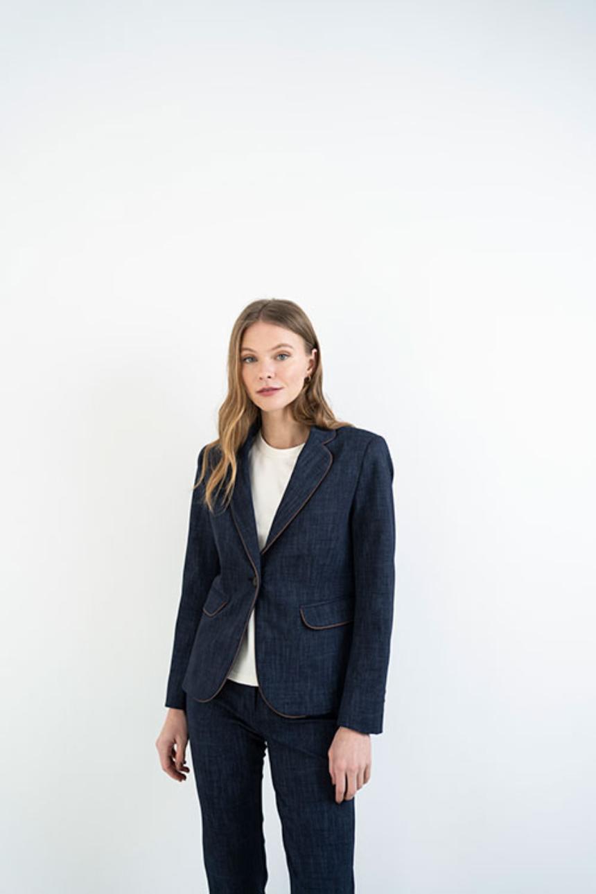 Blazer azul marino denim