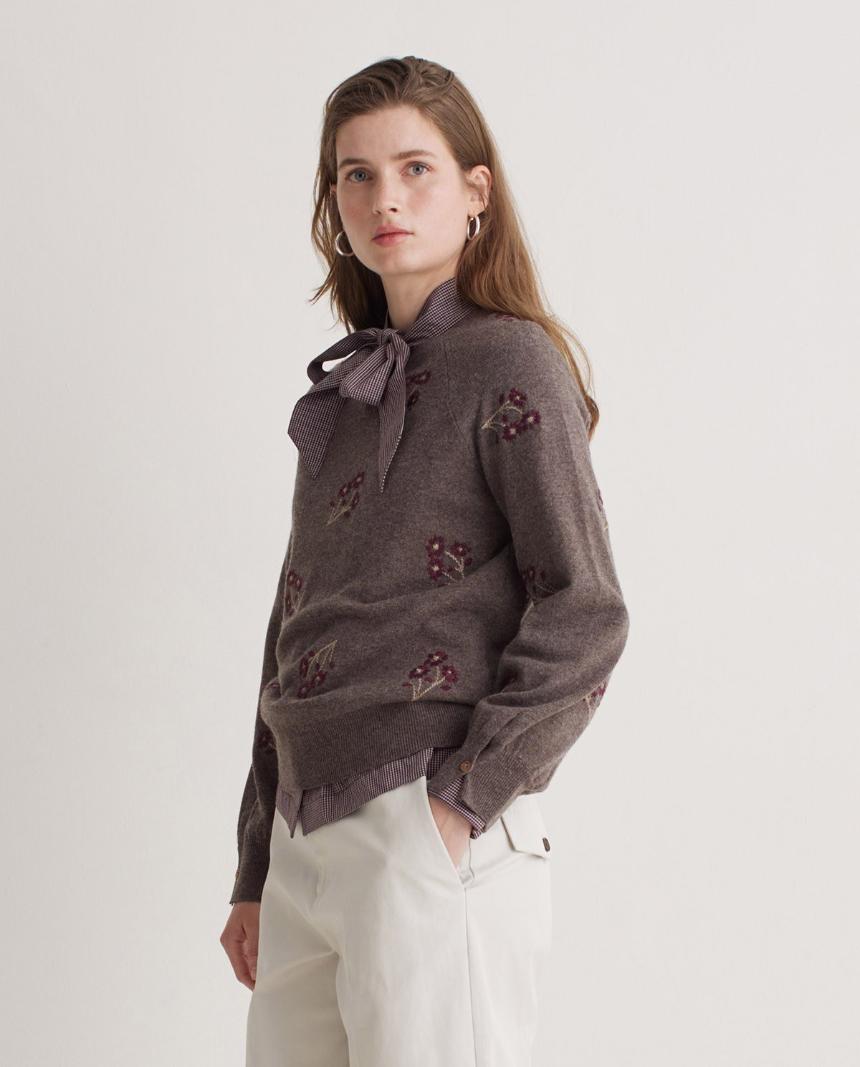 Jersey mezcla lana bordado