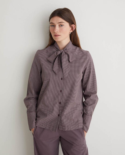 Blusa de cuadros 100% algodón marrón