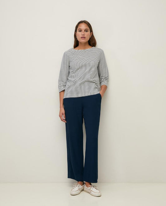 Camiseta rayas algodón cuello barco