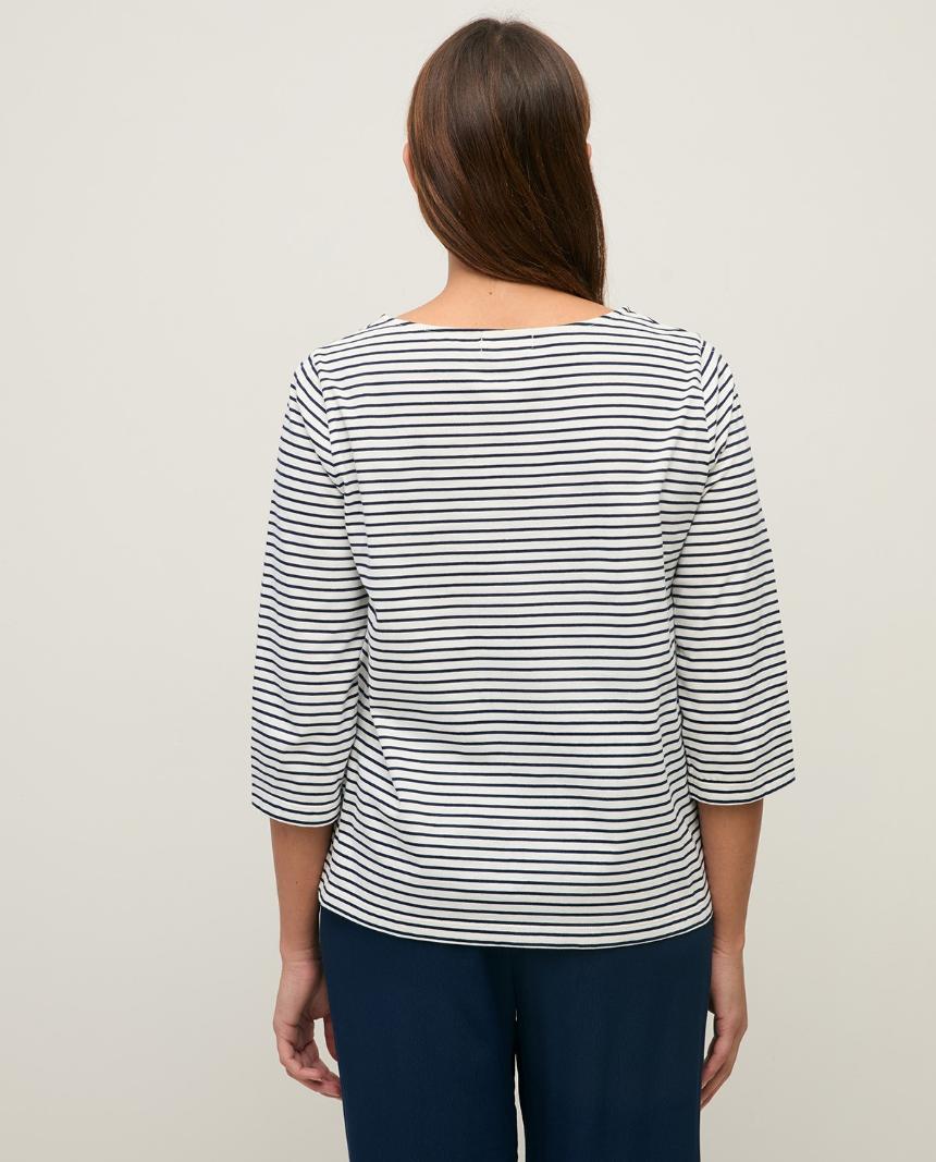 Camiseta rayas algodón cuello barco