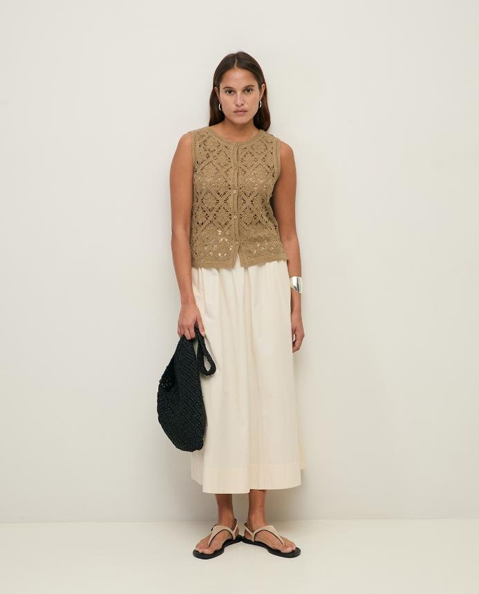 Chaleco de punto efecto crochet