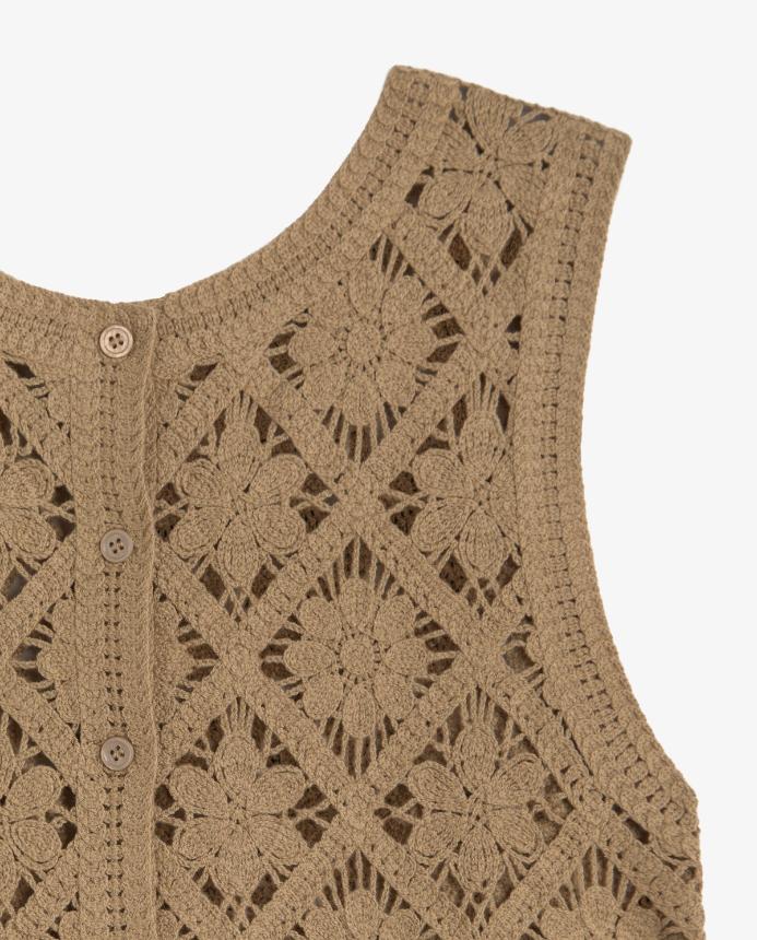 Chaleco de punto efecto crochet