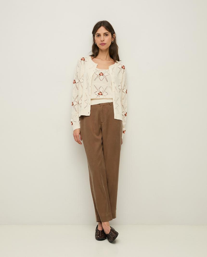 Top tirantes bordado flores