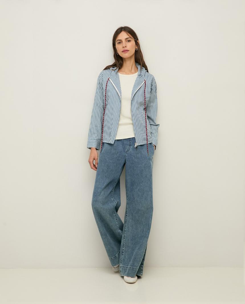 Chaqueta capucha rayas