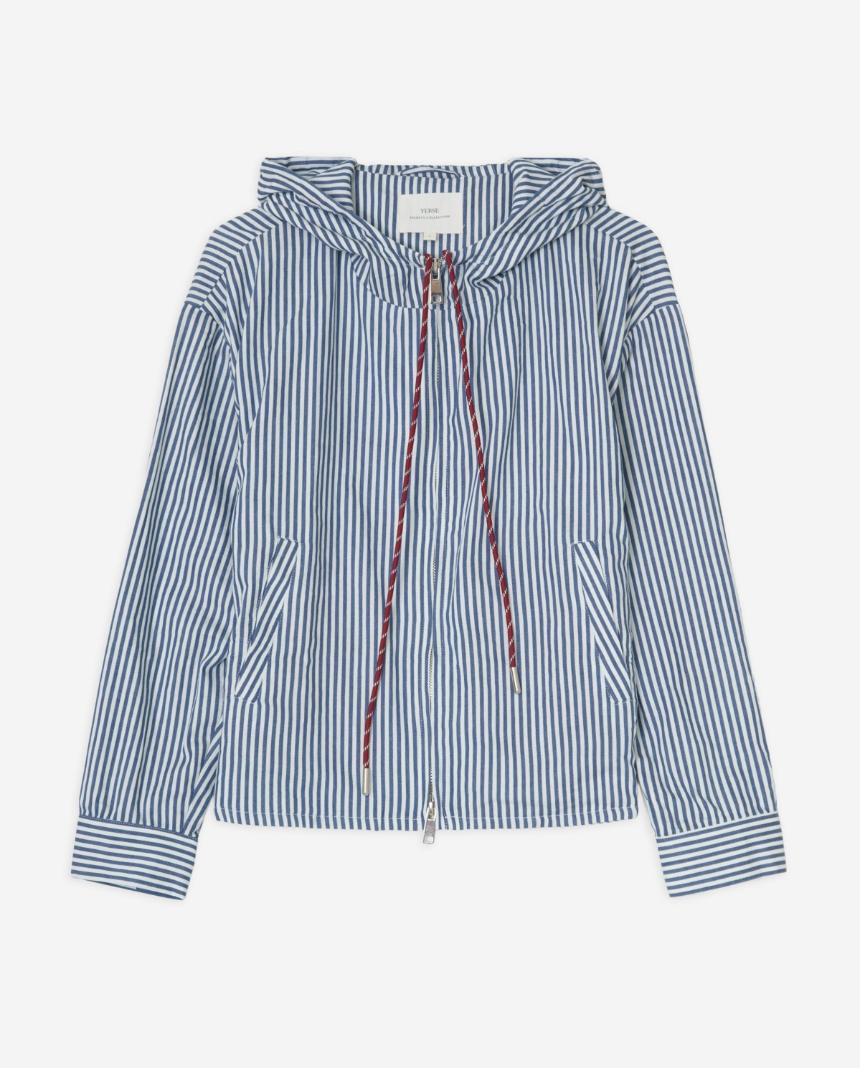 Chaqueta capucha rayas