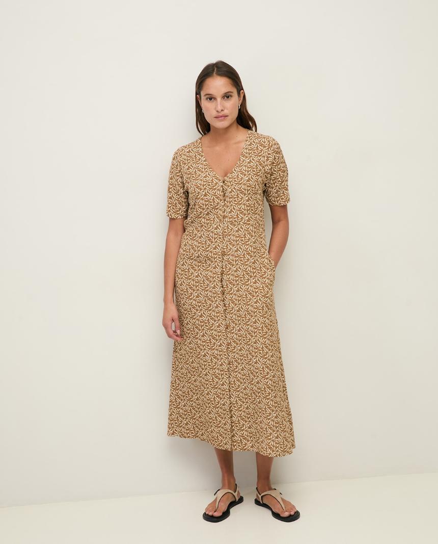 Vestido midi fluido flores