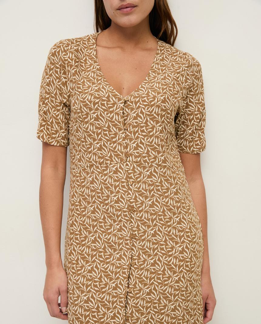 Vestido midi fluido flores