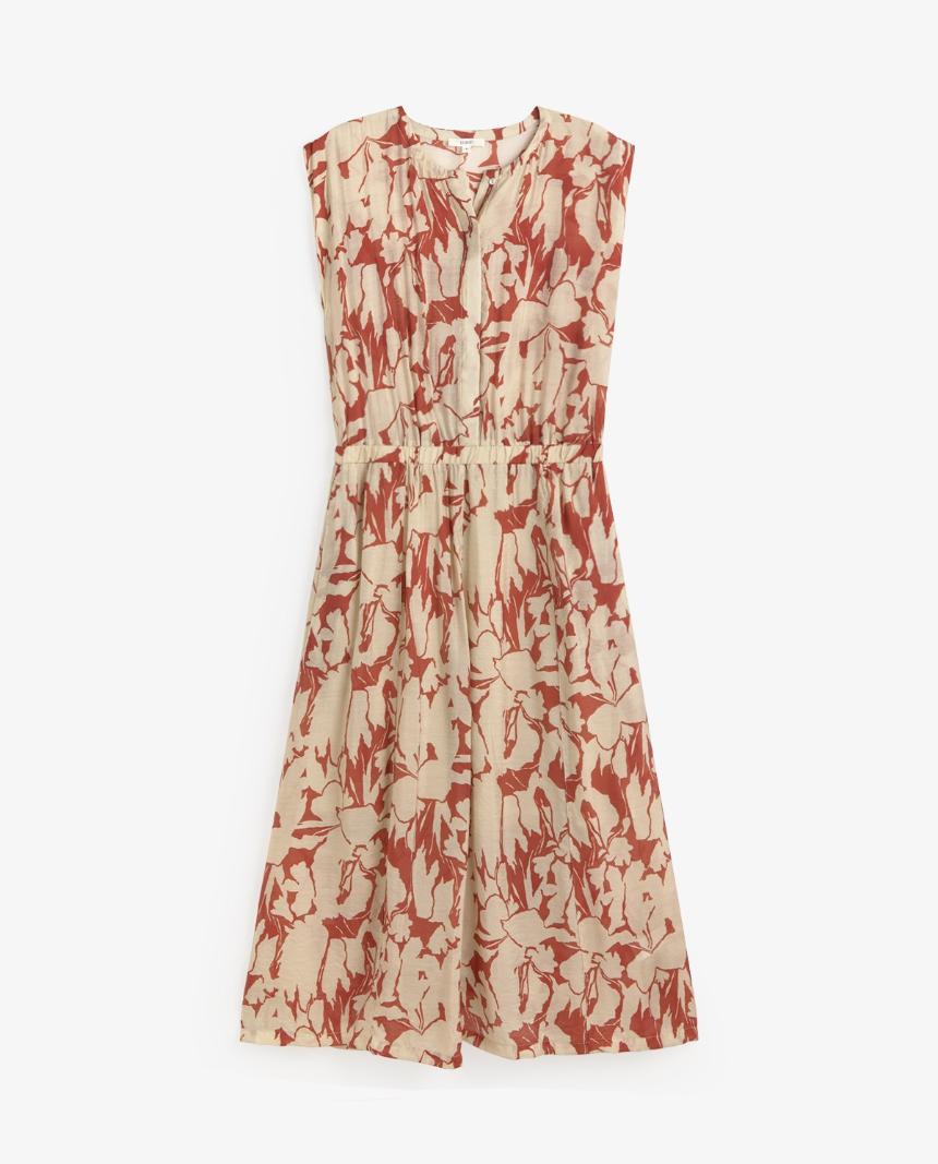 Vestido gasa fluido estampado