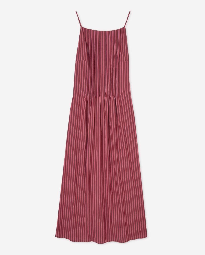 Vestido midi tirantes rayas
