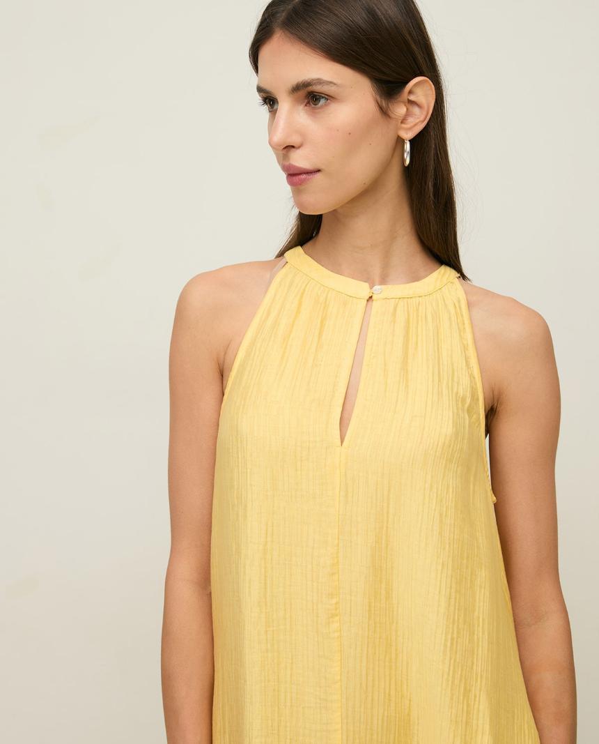 Vestido largo fluido detalle fruncido