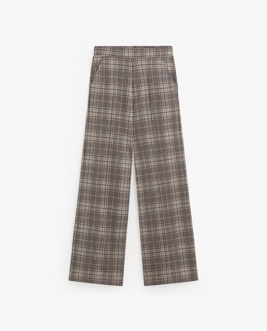 Pantalón wide leg cuadros